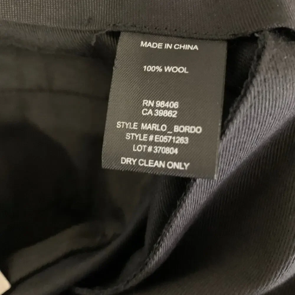 THEORY Chest Size 42 Black Solid Wool Notch Lapel 36 35 Suit